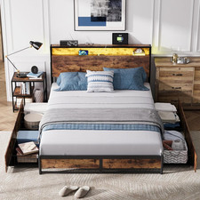 Double Bed Frame with LED